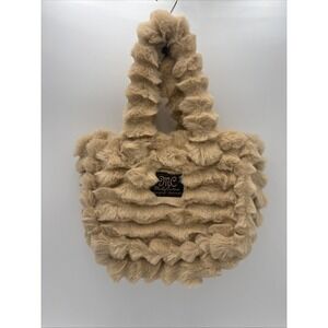Minky Couture Designer Blanket Tote Bag Faux Fur Tan